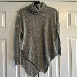 360 Sweater Women’s Grey Turtleneck Asymmetrical Sweater